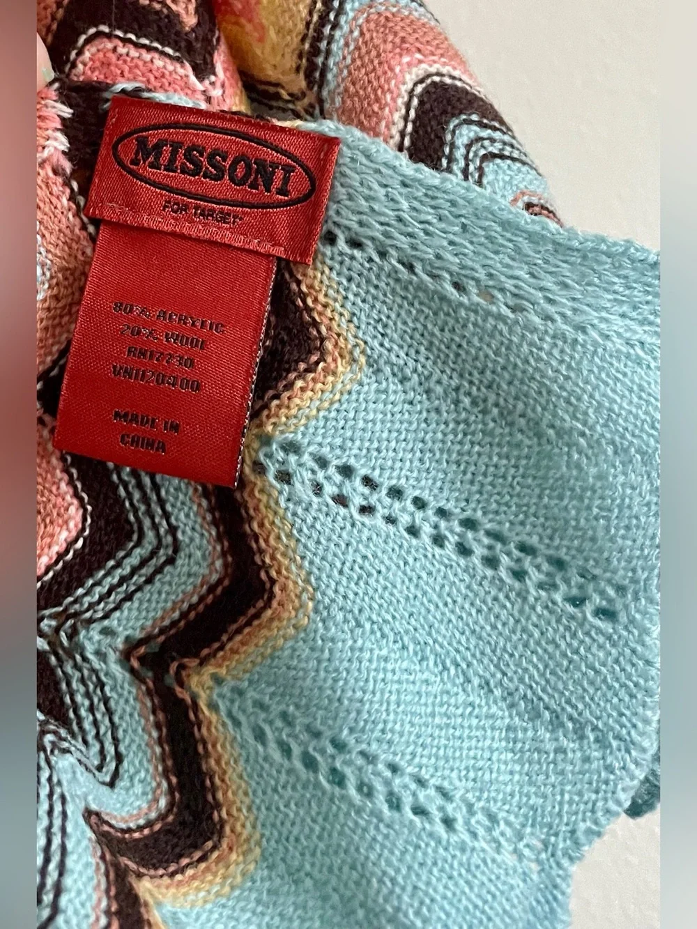 🪃 Missoni for Target Multicolor Chevron Knit Scarf 🪃